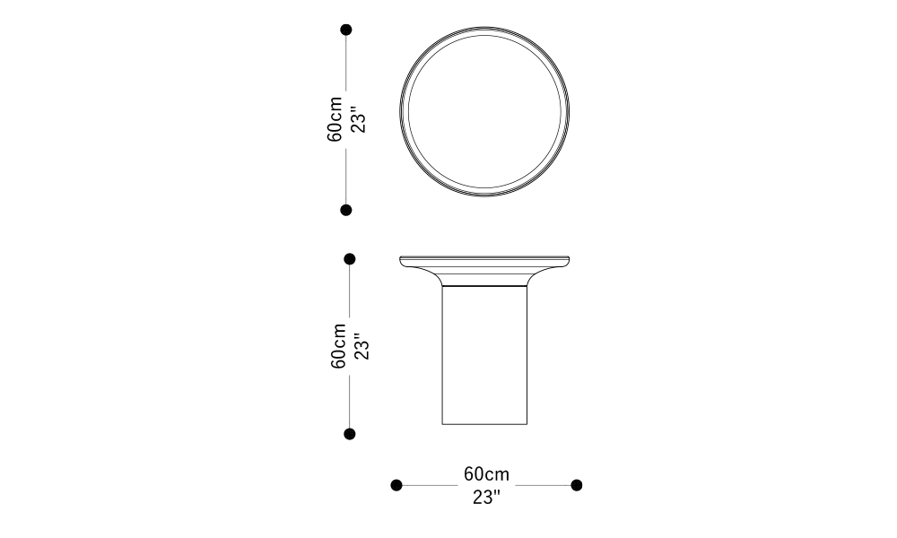 Image of the main dimensions of the product